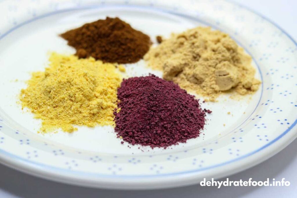 Dehydrated powder of apple, beet root, tomato and orange.