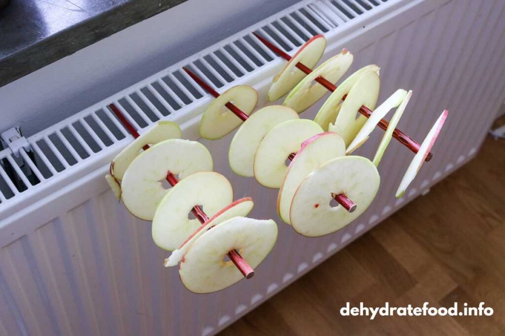 Air-drying of apples dehydration methods